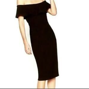 Zara Black Off The Shoulder MIDI Dress Small